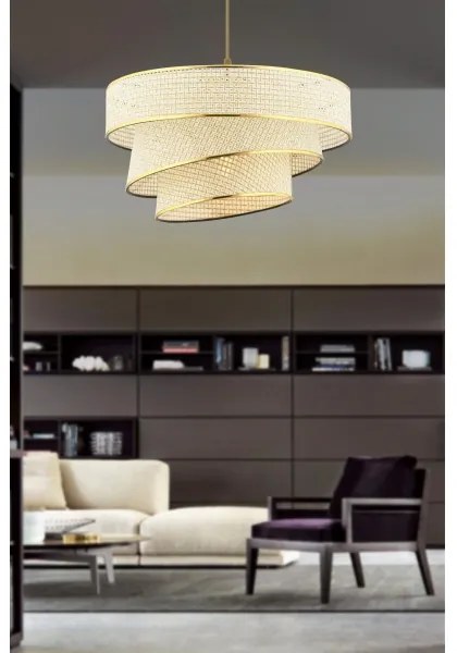 Lampadario a sospensione con cavo COUPER 1xE27/60W/230V crema/oro