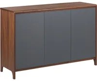 Madia credenza in legno scuro con armadio a 3 ante in derivati del legno grigio retr moderno