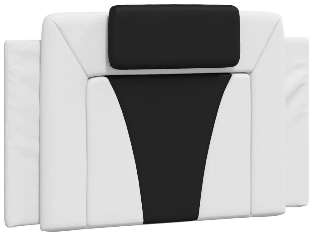 Letto con materasso bianco e nero 90x190 cm in similpelle