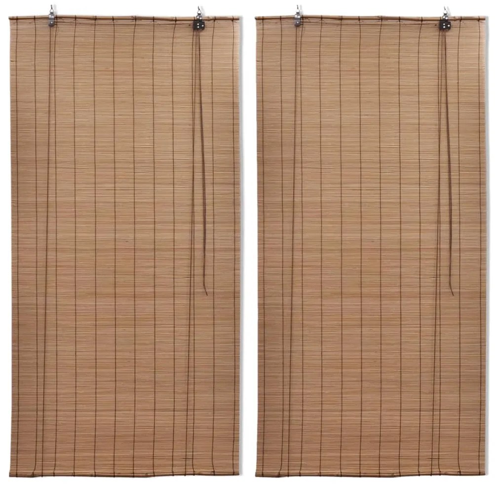 Tende A Rullo İn Bambù 2pz 80x160cm Marroni /