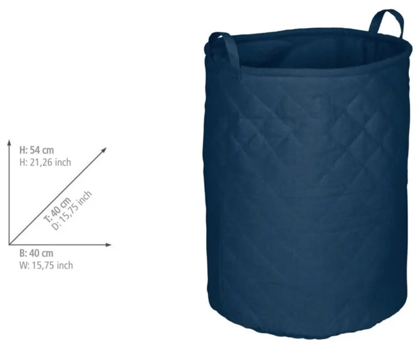 Cesta per il bucato blu scuro in tessuto 67 l Tom Tailor – Wenko