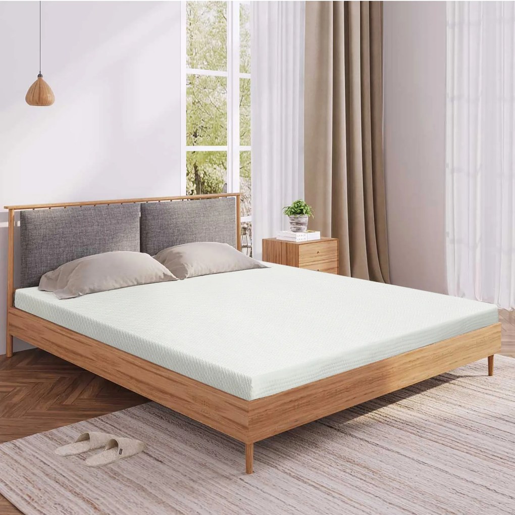 Costway Topper materasso matrimoniale con gel rinfrescante per dormire, Cuscinetto morbido per materasso 140x200x5cm