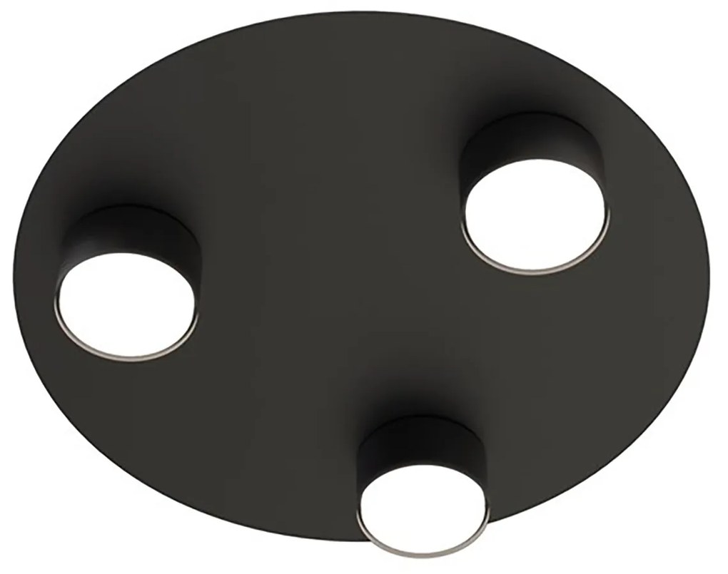 Plafoniera Moderna Dioniso Acciaio Nero 3 Luci Gx53 Ip20