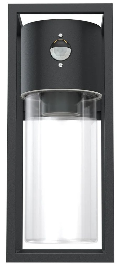 Applique Nera E27 con Sensore di Movimento IP54 - Serie VIMO