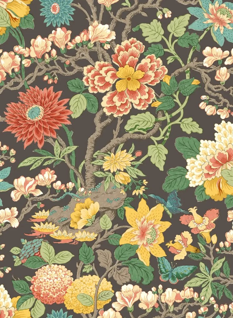 GP & J Baker Tapete Little Magnolia - Charcoal/ Jewel