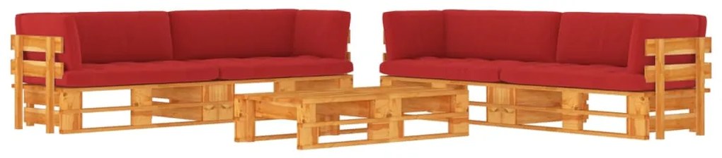 Set divani in pallet con cuscini 6 pz in pino impregnato miele