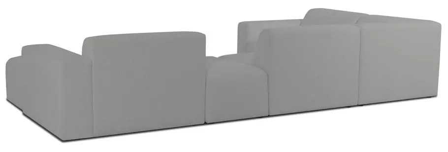 Divano angolare grigio in tessuto bouclé (a U) Roxy - Scandic