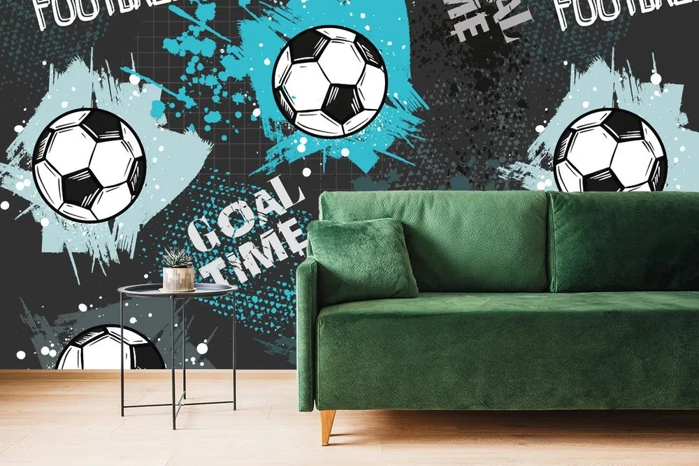 Carta da parati – Pallone da Calcio in Turchese