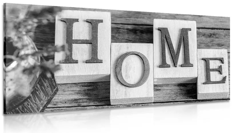 Quadro su tela – Lettere Home in bianco e nero