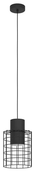 Eglo 43625 - Lampadario su corda MILLIGAN 1xE27/40W/230V d. 20 cm nero