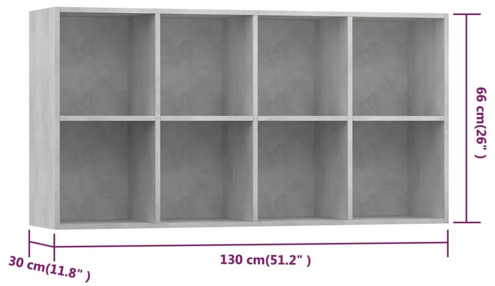 Libreria/Credenza Grigio Cemento 66x30x130 cm Legno Multistrato
