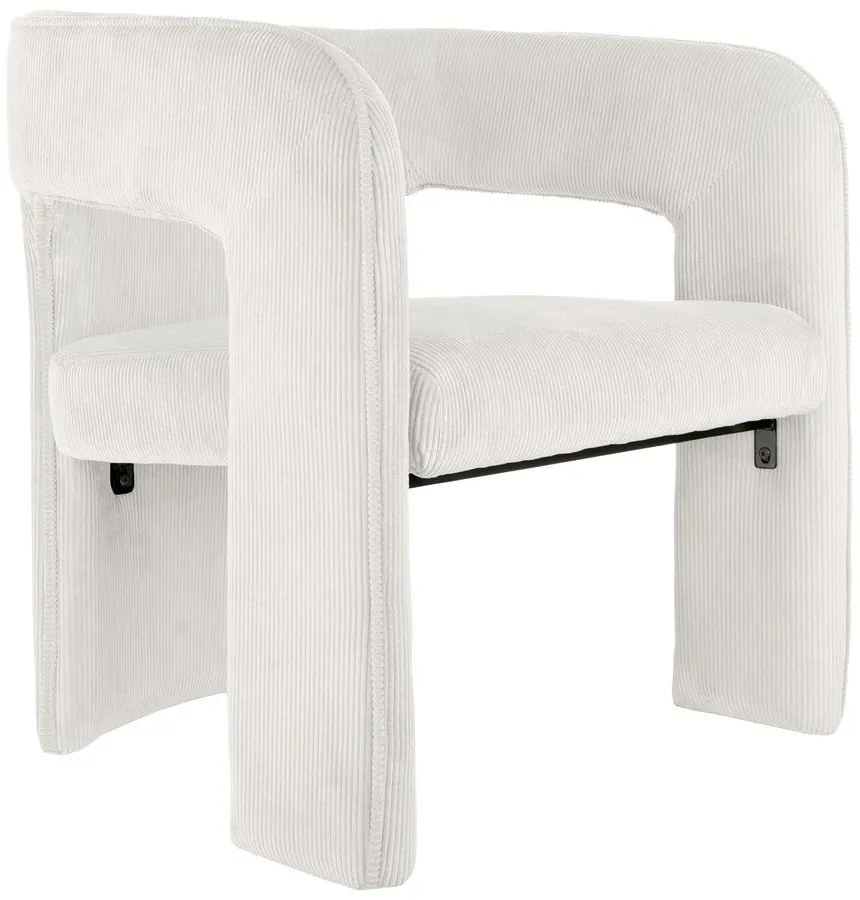 Poltrona in velluto a coste bianco Vigor - Leitmotiv