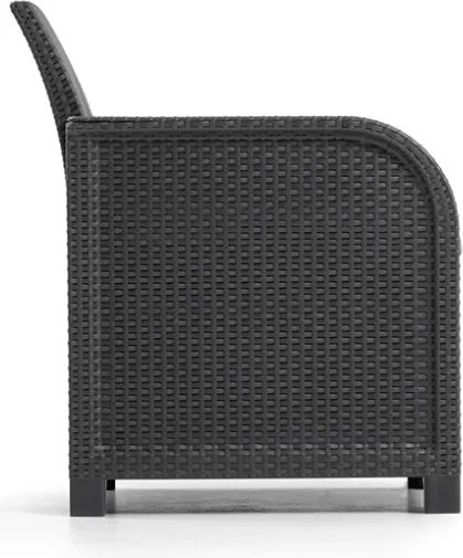 Salotto Da Esterno In Resina Con Tavolino Contenitore Rosalie Keter Graphite