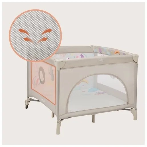 Lionelo - Recinto per bambini MILLE PLUS Grigio/Beige