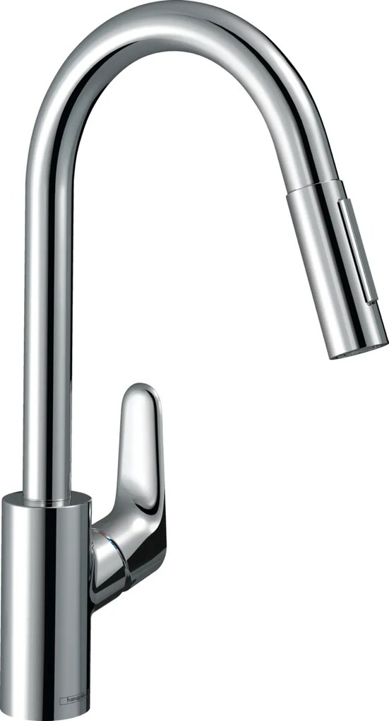 Miscelatore Lavello Cucina con Doccetta Estraibile 2jet Cromo Hansgrohe Focus 31815000