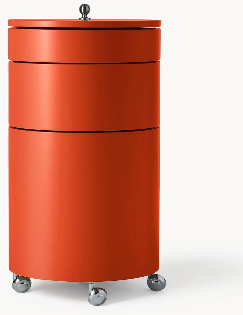 Contenitore a rotelle tondo Barboy, design Verner Panton