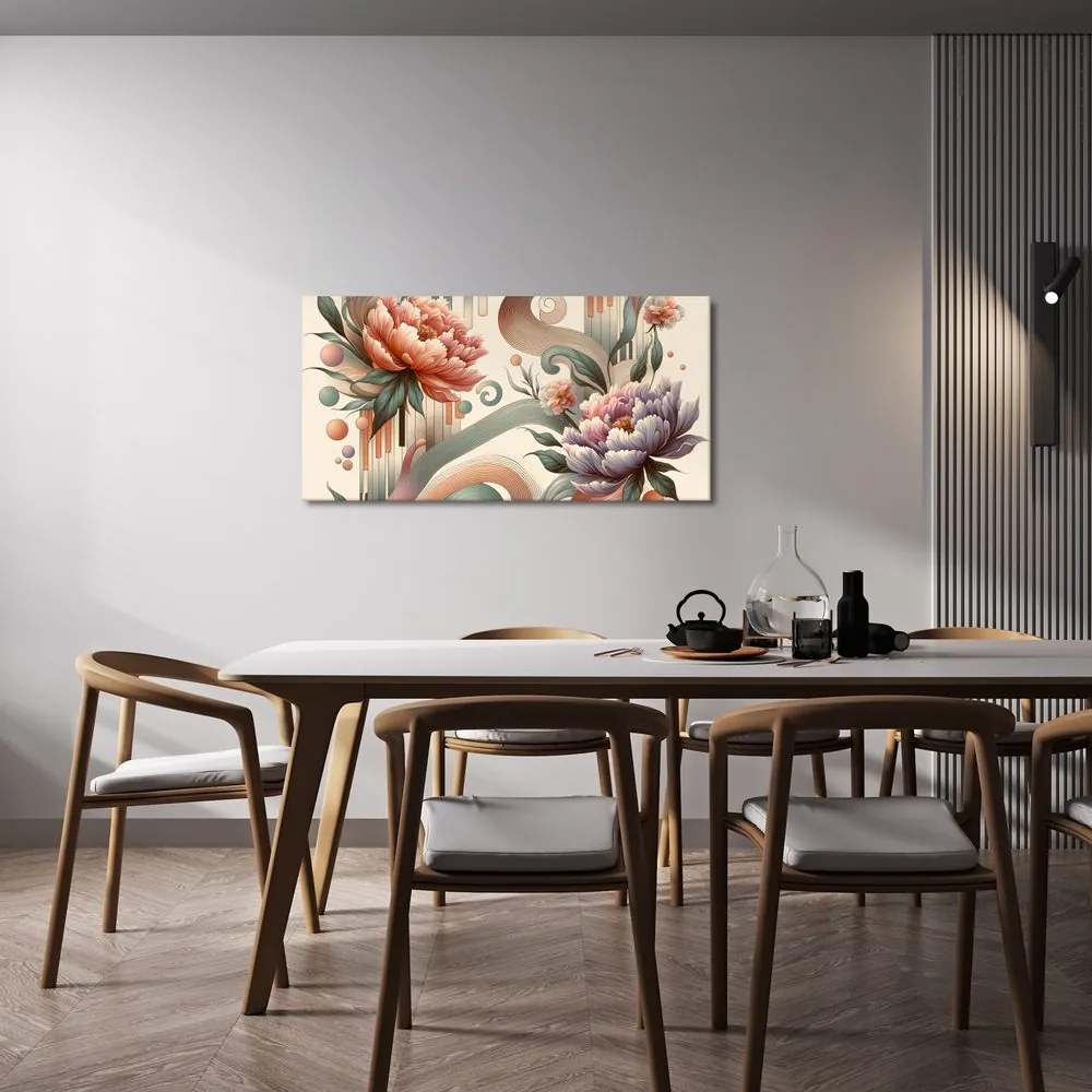 Quadro su tela – Fiori rosa e viola