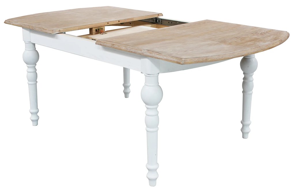 CROSS - tavolo vintage allungabile in legno con piano stondato