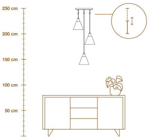 Ledvance - Lampadario a sospensione con filo DECOR RAFFIA 3xE27/15W/230V bastone di rafia