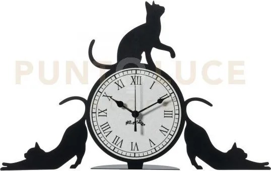 Orologio da tavolo particolare cattitude nero
