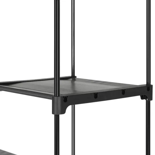 Armadio salvaspazio in tessuto con ripiani e asta appendiabiti MATIS 140x174 cm grigio