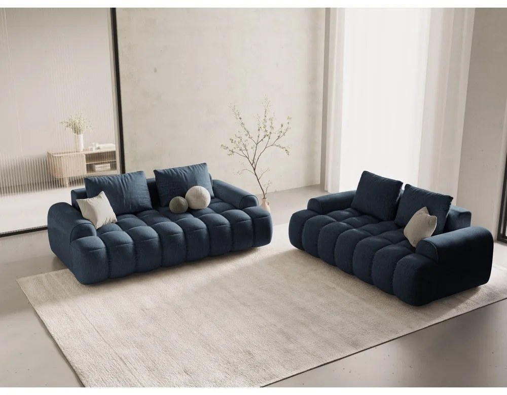 Divano blu scuro 200 cm Linz – Cosmopolitan Design