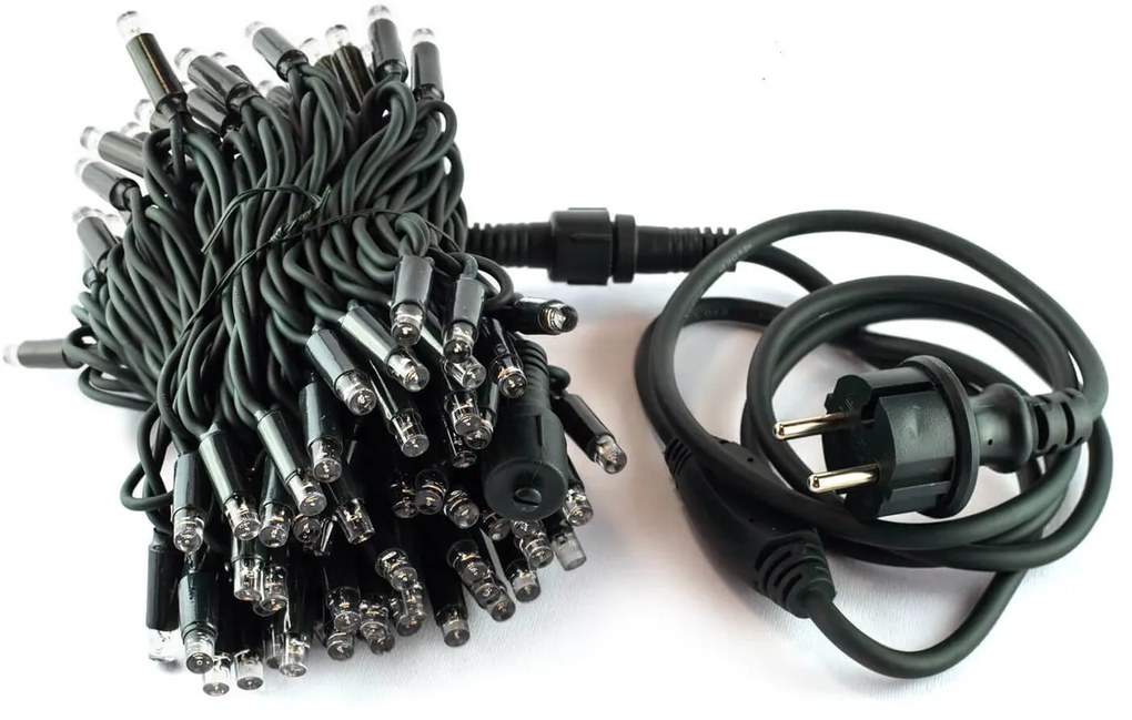 Catenaria Natalizia LED 11.6m IP65 Cavo VERDE Luce ROSA Colore Rosa 550 - 570 °K