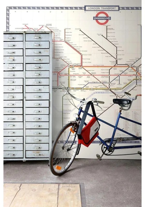 Fotomurale ESTA Metro, beige e blu 279X280 cm