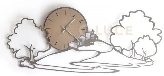Orologio da parete paesaggio fango in ferro 98x43cmh