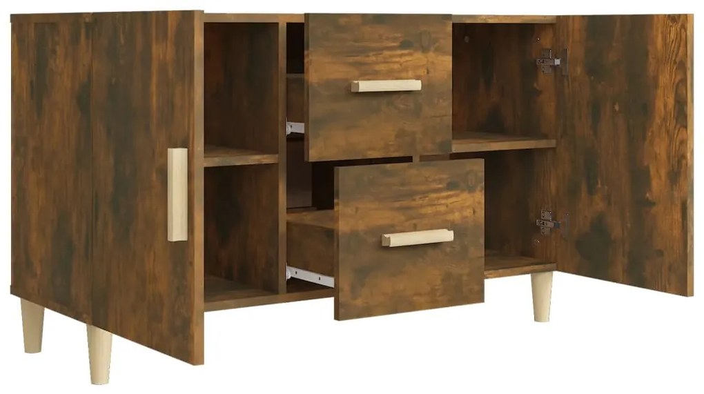 Credenza rovere fumo 100x36x60 cm in legno multistrato