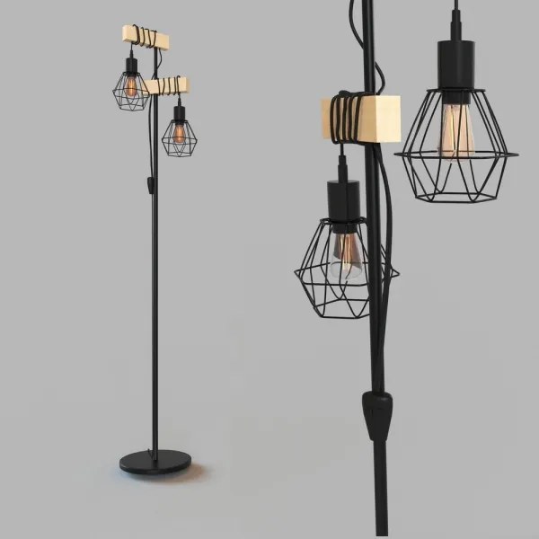 Eglo 44081 - Piantana TOWNSHEND 2xE27/60W/230V