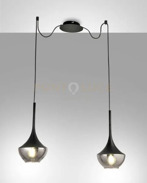 Apollo sospensione nera 2 luce 3623-42-101