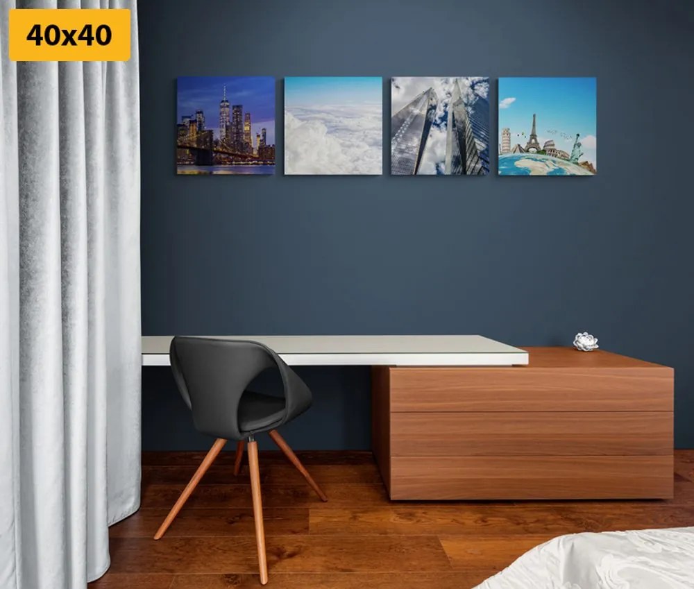 Set di quadri – Vista sui grattacieli di New York