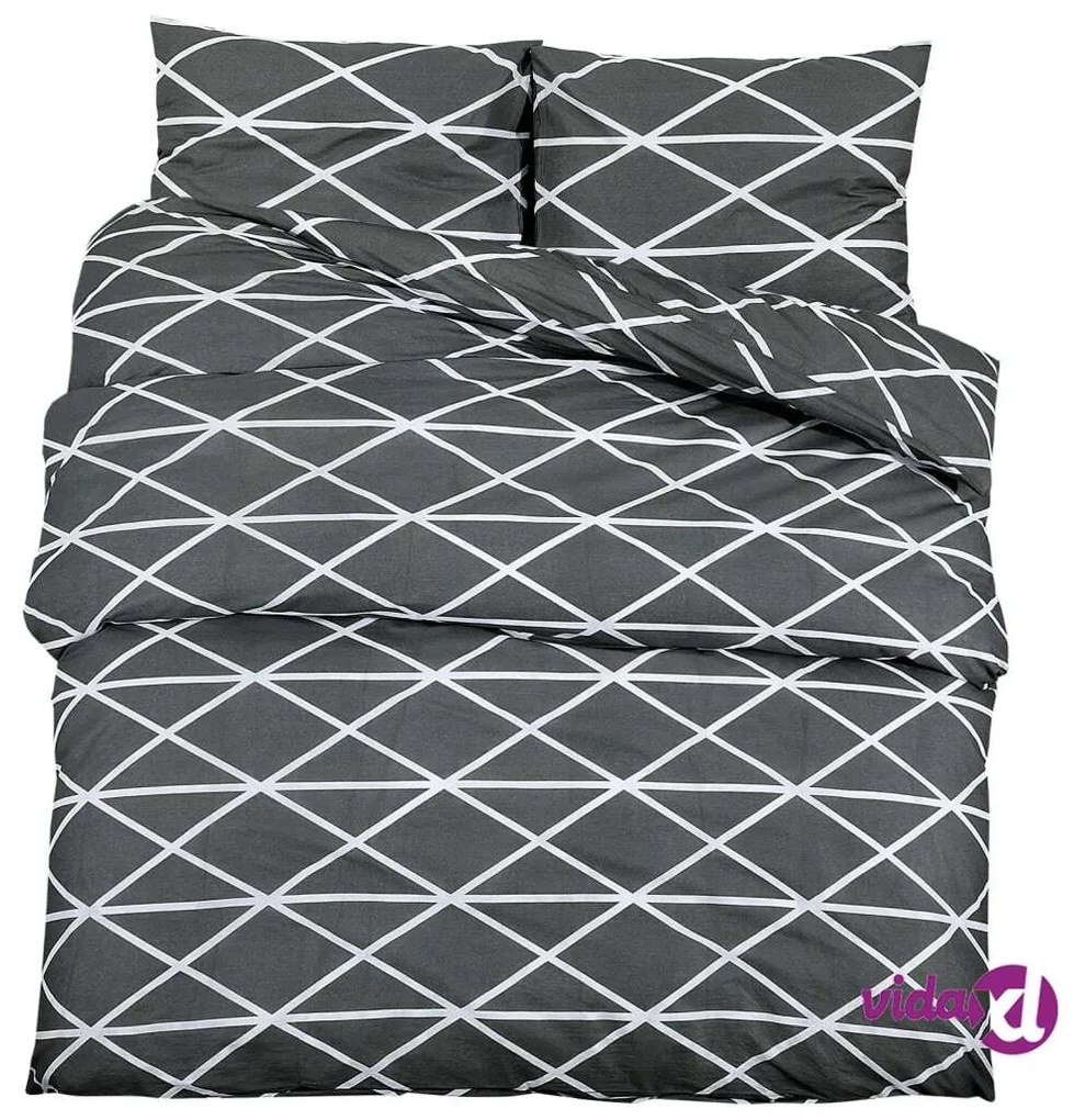 vidaXL Set Copripiumino Grigio 220x240 cm in Cotone