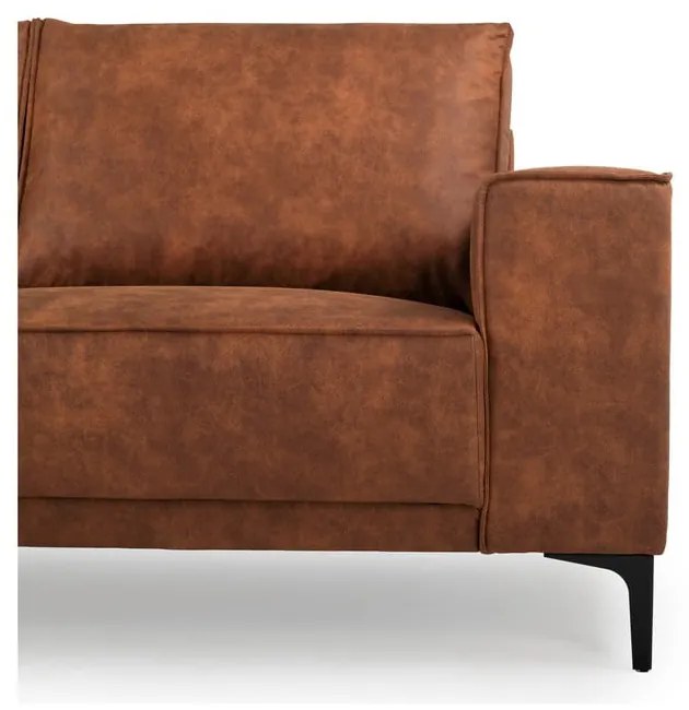 Divano angolare in similpelle marrone cognac (angolo sinistro) Copenhagen - Scandic