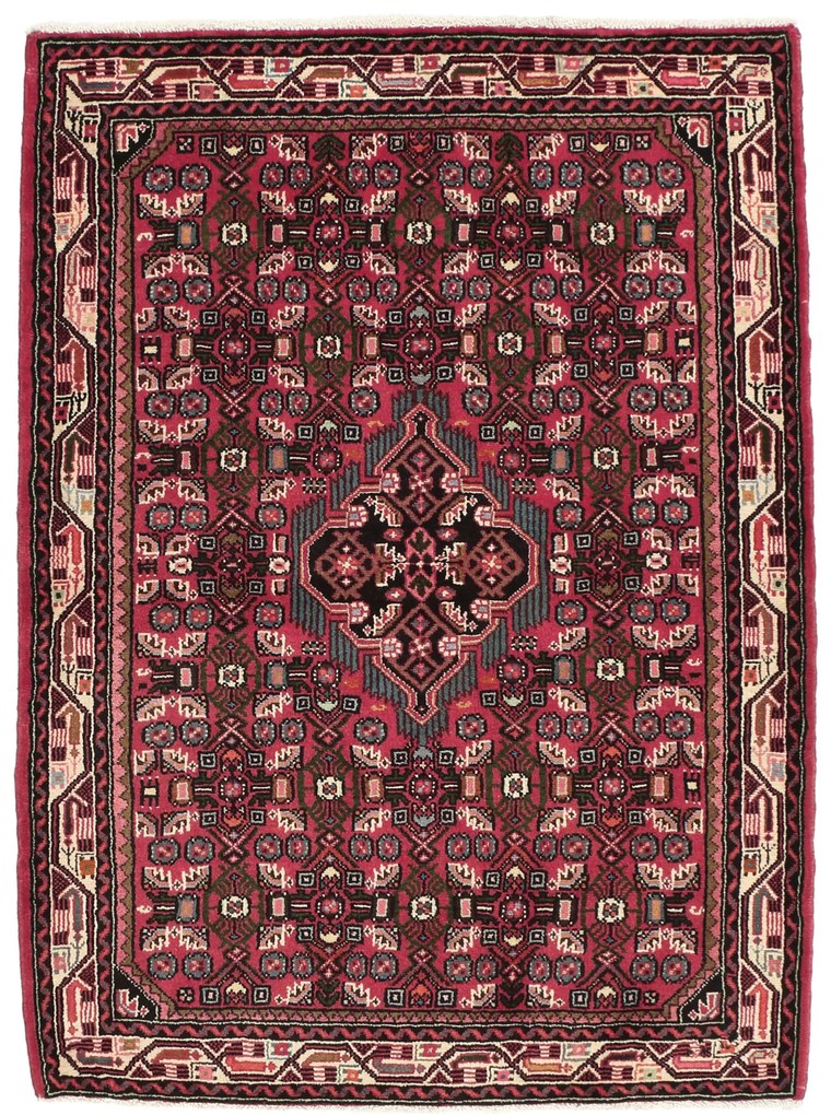 Hamedan Tappeto persiano 110 x 150 Rosso (Iran) Annodato A Mano