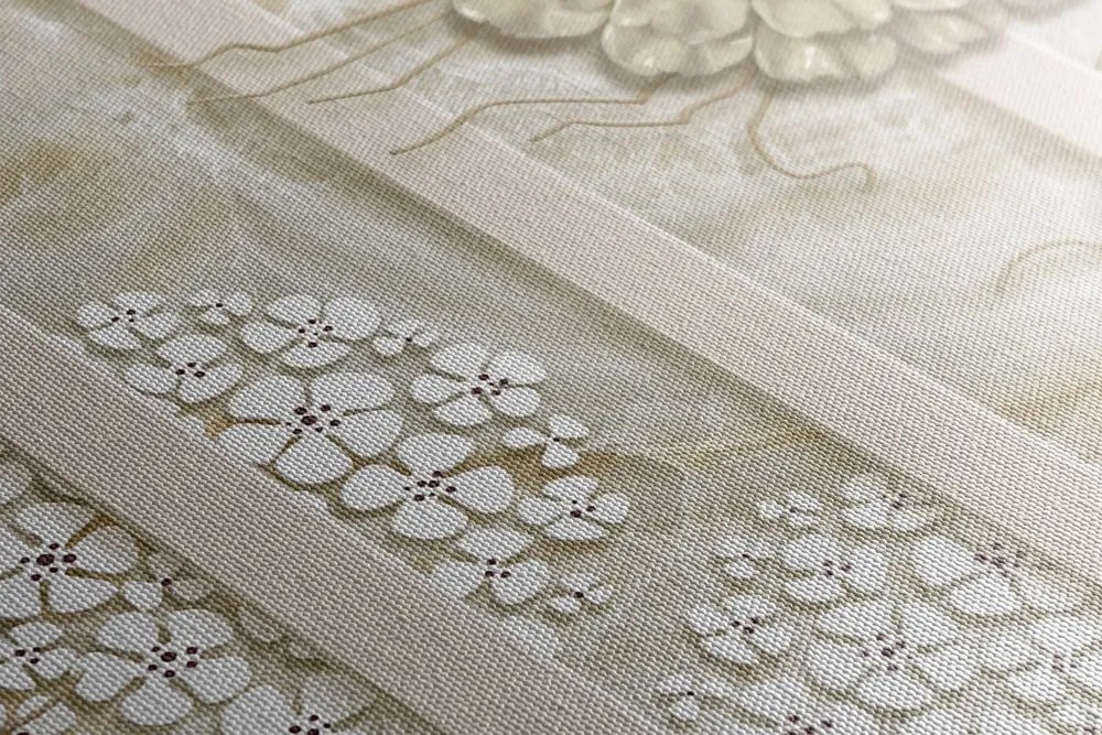 Stampa su tela – Fiori astratti su sfondo di marmo