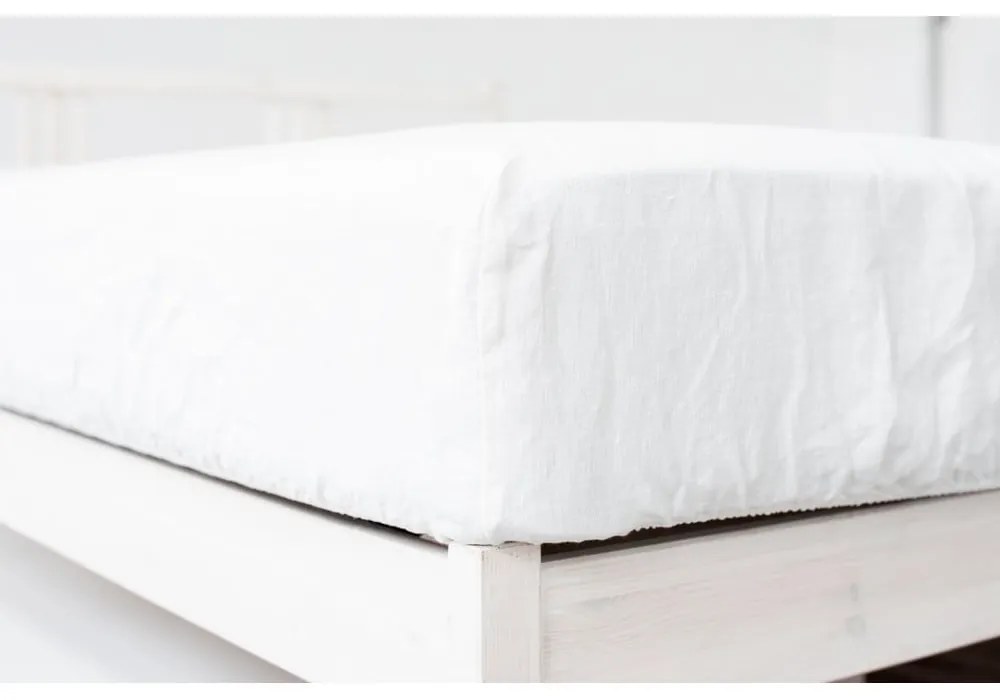 Lenzuolo bianco in lino con angoli 160x200 cm - Linen Tales