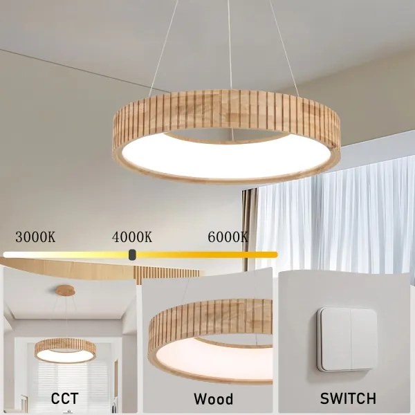 Brilagi - Lampadario LED a sospensione con cavo FALCON WOOD MODERN LED/30W/230V Ø 45 cm in legno