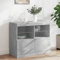 Credenza con Luci LED Grigio Cemento 81x37x67 cm 836661