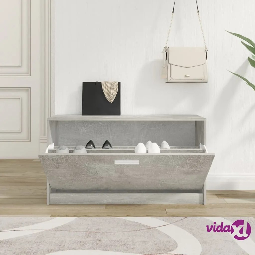 vidaXL Scarpiera Grigio Cemento 80x24x45 cm in Legno Multistrato