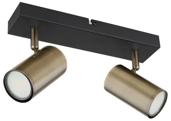 Globo 57911-2M - Faretto ROBBY 2xGU10/35W/230V nero/ottone