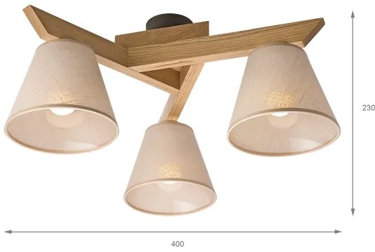 Brilagi - LED Lampadario a plafone ANTHONY 3xE14/40W/230V quercia/beige