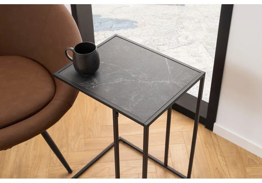 Tavolino con piano effetto marmo 43x35 cm Infinity – Actona