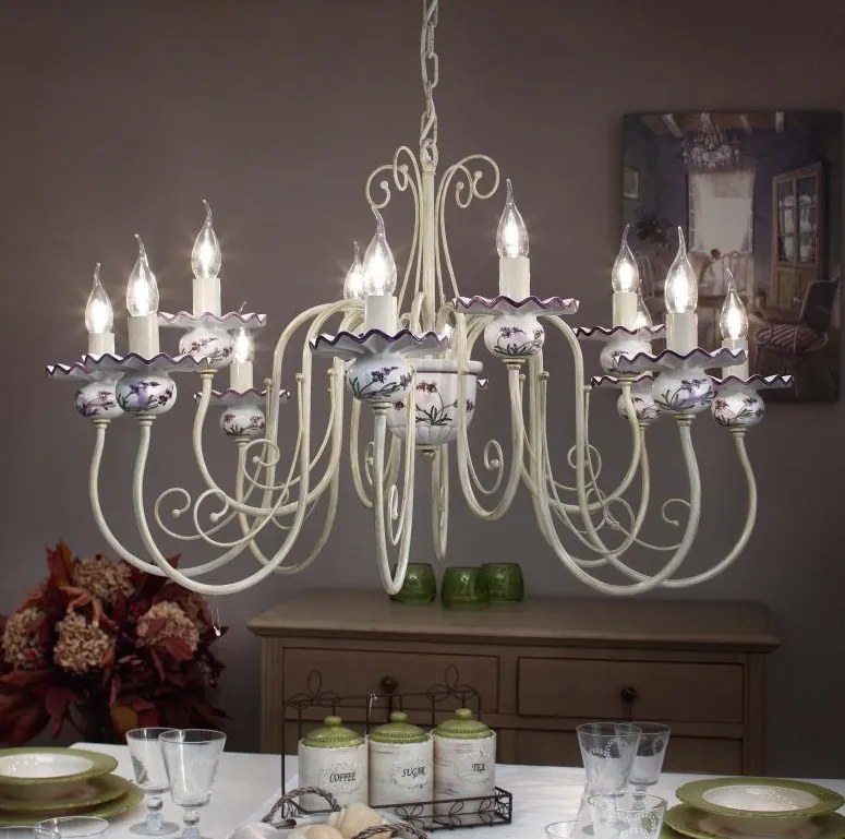 12-light chandelier Ferroluce Classic Sanremo C410/12