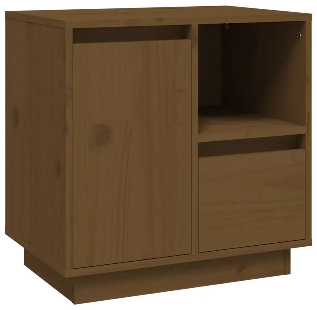 Comodino miele 50x34x50 cm in legno massello di pino