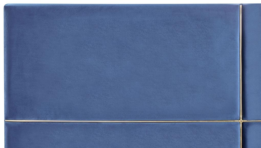 Letto matrimoniale con contenitore velluto blu 180 x 200 cm VERNOYES Beliani