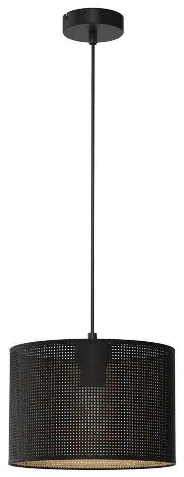 Lampadario a sospensione con filo LOFT SHADE 1xE27/60W/230V diametro 25 cm nero/oro
