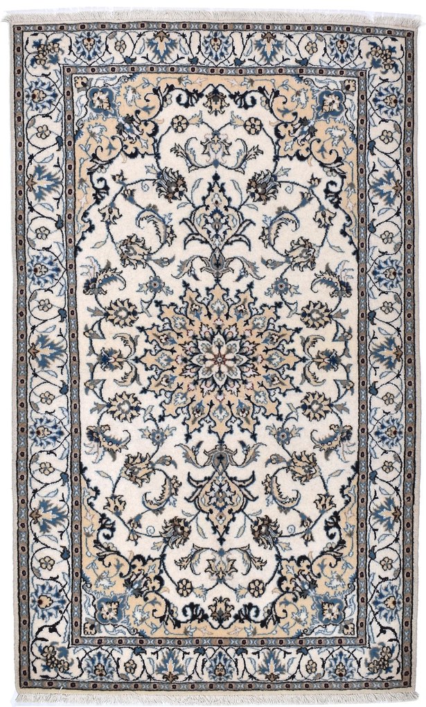 Nain Tappeto 200x120 Beige (Iran) Annodato A Mano