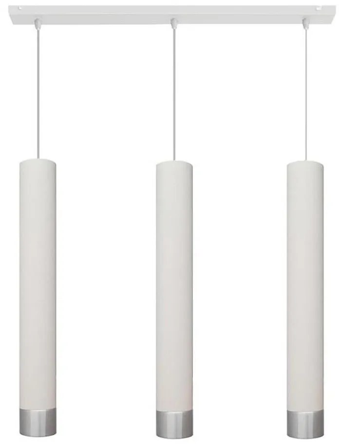 Lampadario LED a cavo TUBA 3xGU10/4,8W/230V bianco/cromo lucido